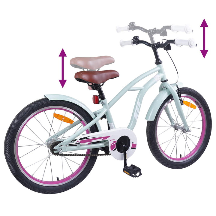 Børnecykel 20 tommer til børn i alderen 6-11 år Lys grøn