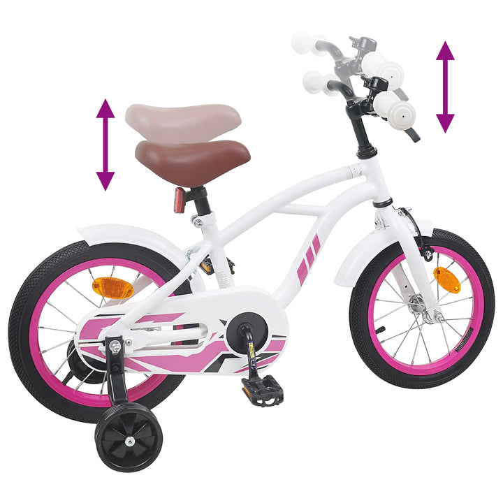 Børnecykel 14 tommer anbefalet til 3-5 år gammel Hvid