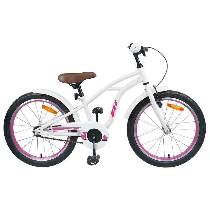 Børnecykel 18 tommer til 5-7 år gammel Hvid