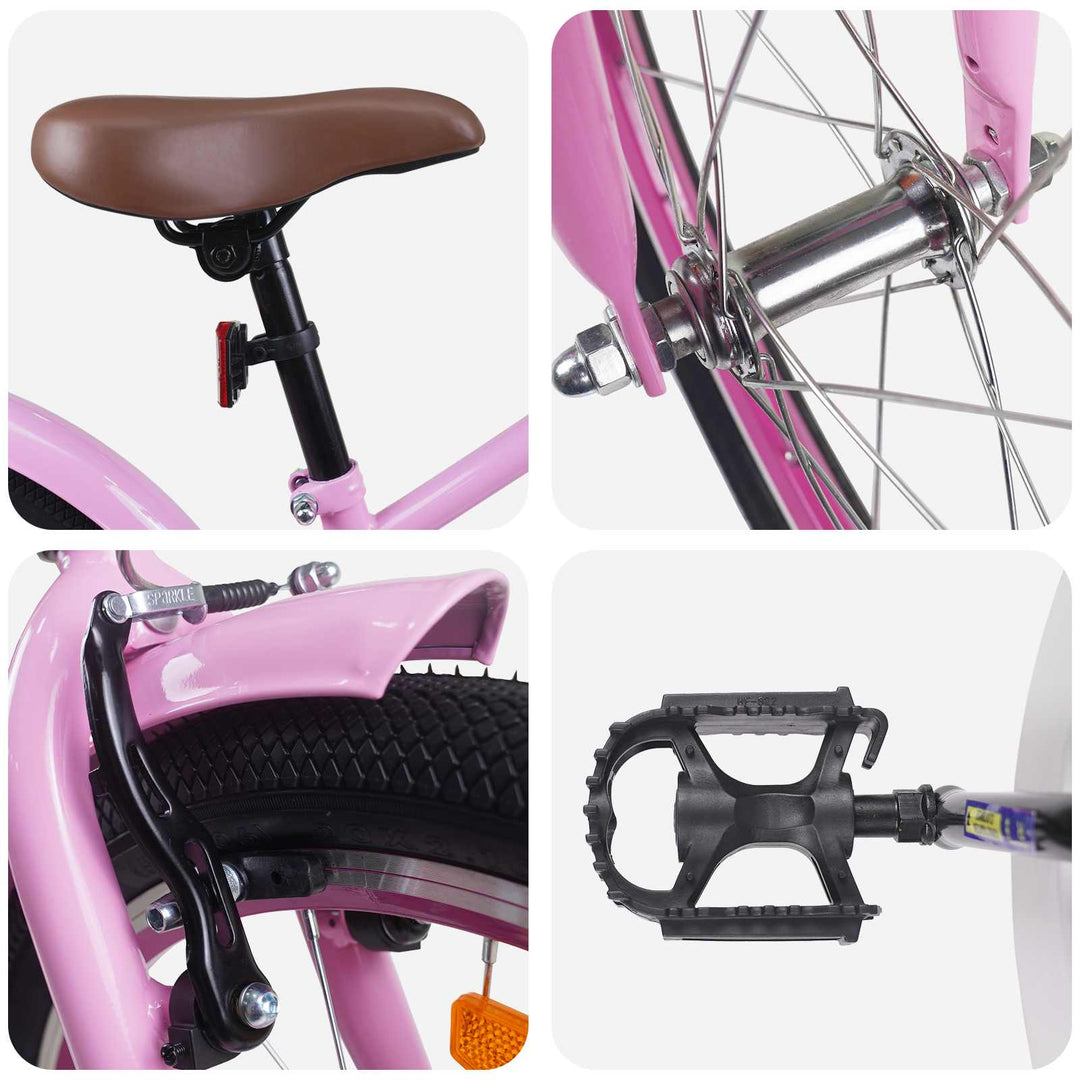 Børnecykel 20 tommer til børn i alderen 6-11 år Lys pink