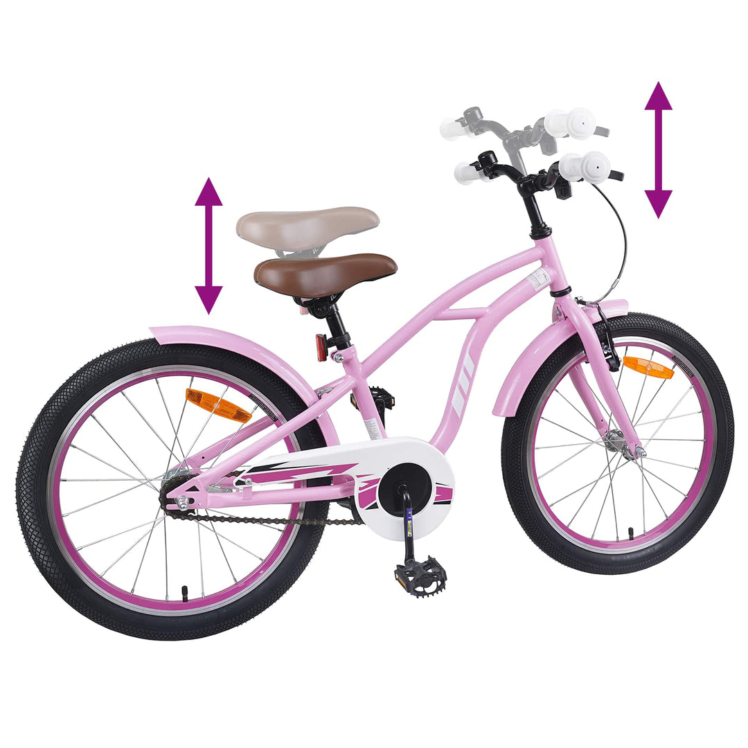 Børnecykel 20 tommer til børn i alderen 6-11 år Lys pink