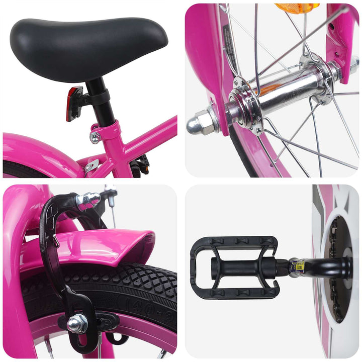 Børnecykel 12 tommer til 2-4 år gamle Mørk pink