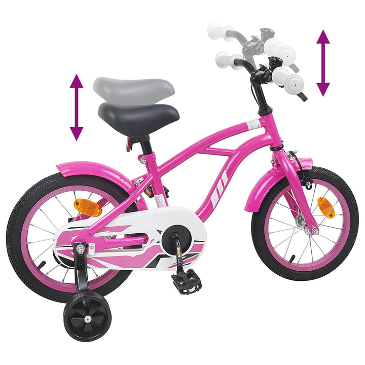 Børnecykel 16 tommer til 4-6 år gamle Mørk pink