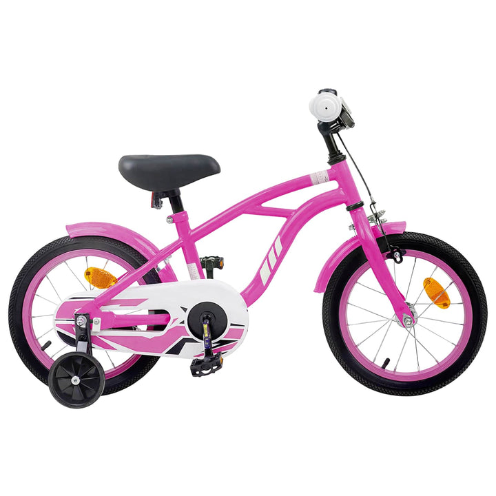Børnecykel 16 tommer til 4-6 år gamle Mørk pink