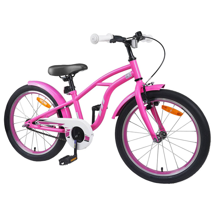Børnecykel 18 tommer til 5-7 år gammel Mørk pink