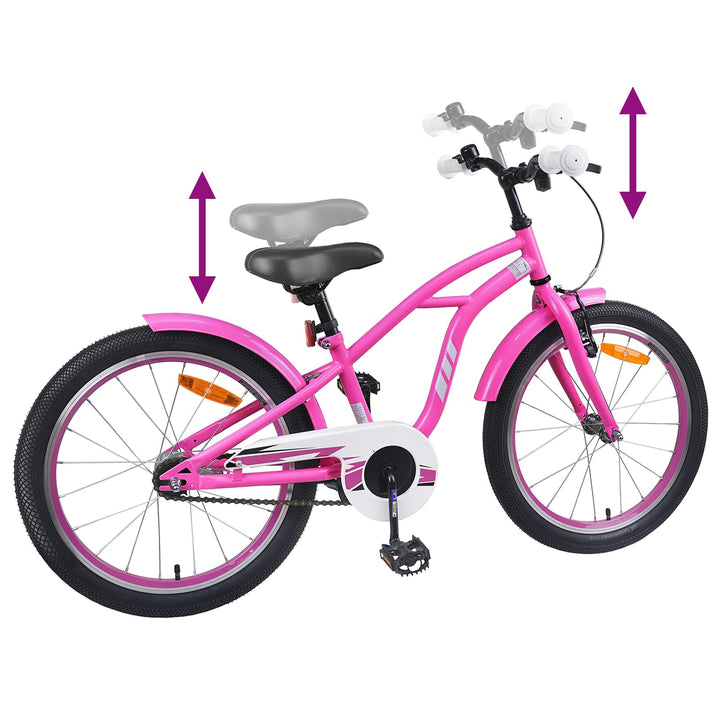 Børnecykel 22 tommer til 7-12 år gammel Mørk pink