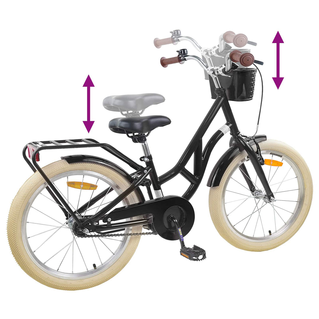 Børnecykel 24 tommer til 8-12 år Sort