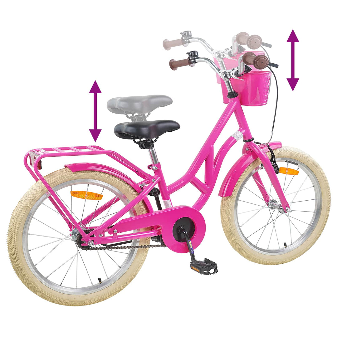Børnecykel 20 tommer til børn i alderen 6-11 år Mørk pink