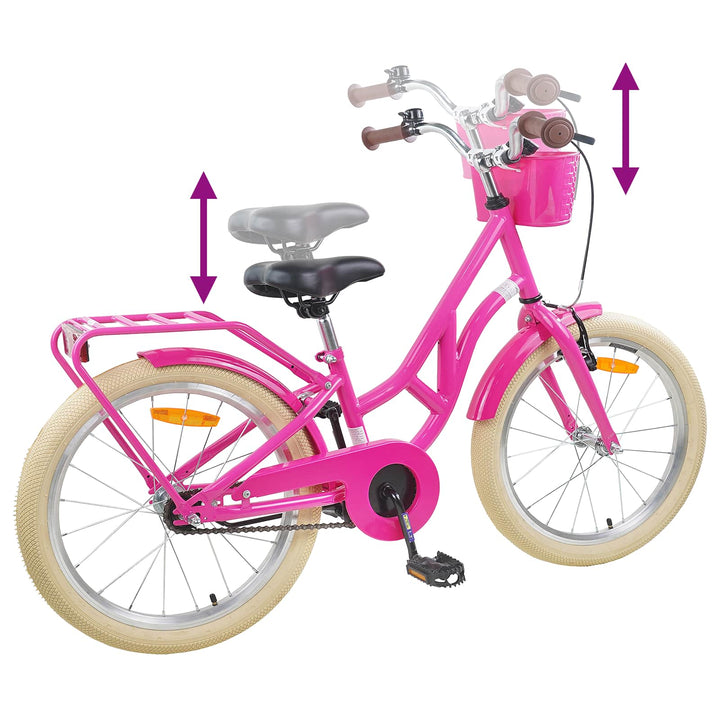 Børnecykel 24 tommer til 8-12 år Mørk pink