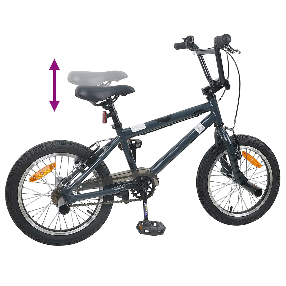 BMX Cykel 16 tommer til 5-8 år gamle Mørkegrå