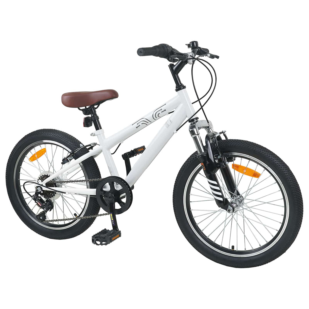 Mountainbike 24 tommer 6-hastighed til 8-12 år Hvid
