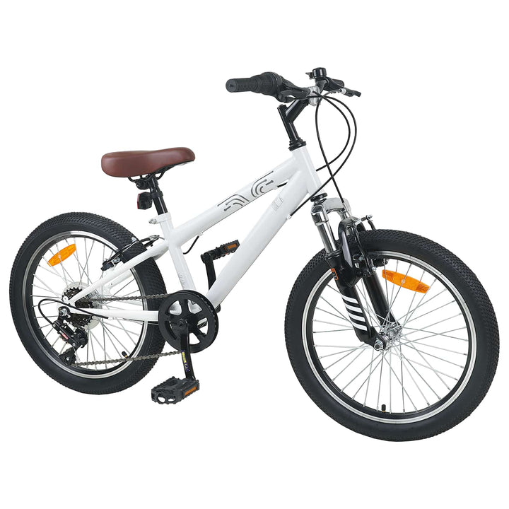 Mountainbike 24 tommer 6-hastighed til 8-12 år Hvid