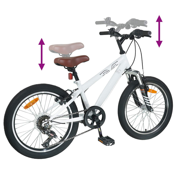 Mountainbike 24 tommer 6-hastighed til 8-12 år Hvid