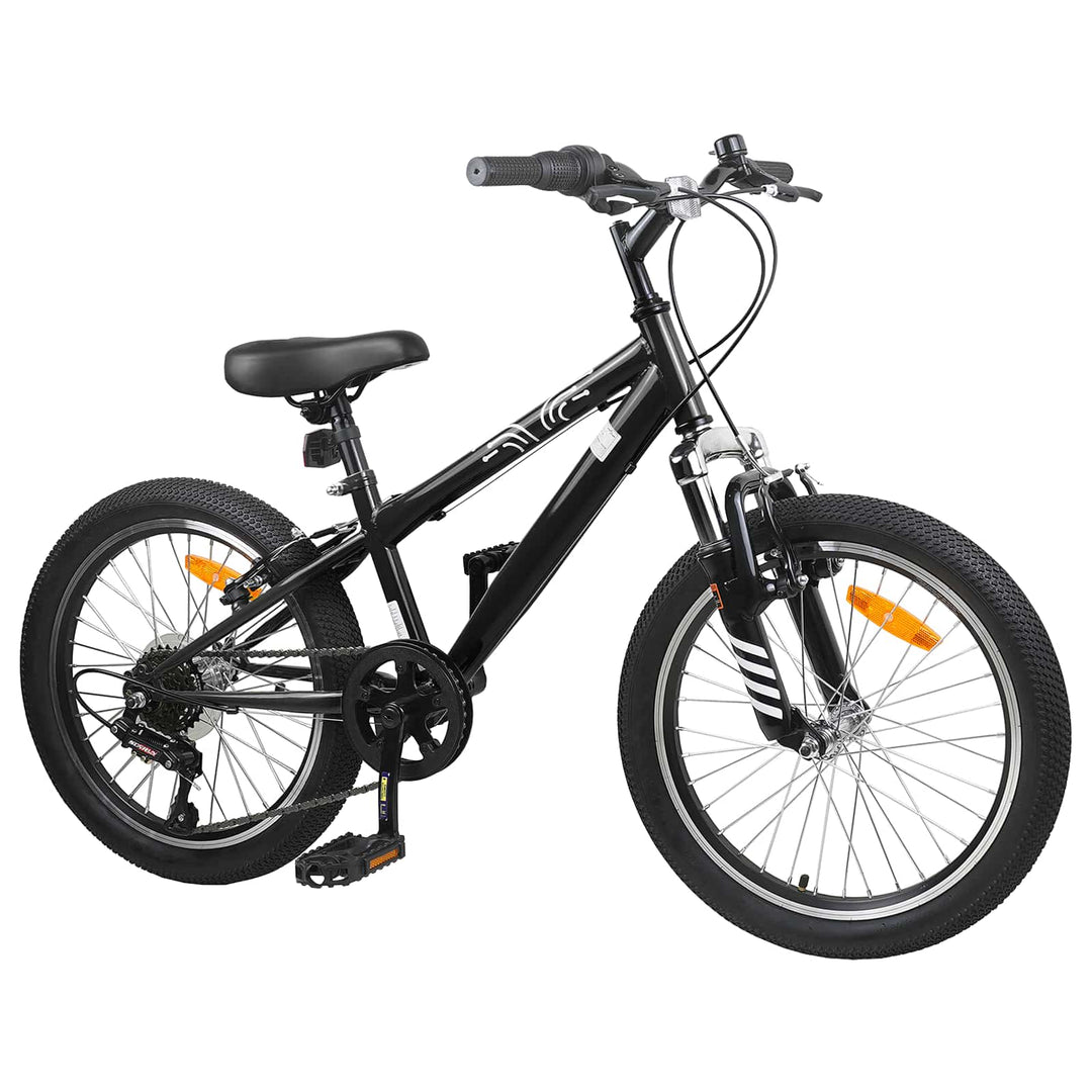 Mountainbike 24 tommer 6-hastighed til 8-12 år Sort