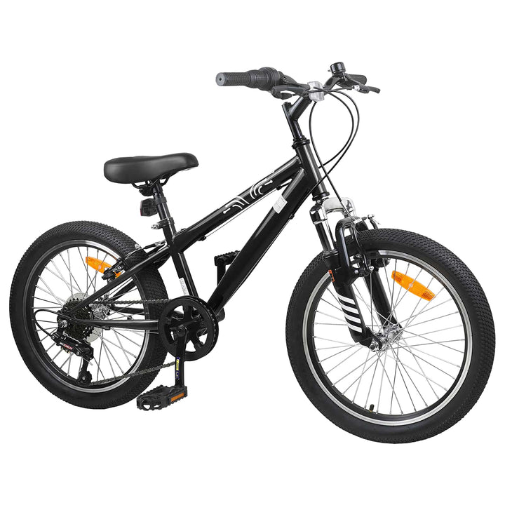 Mountainbike 24 tommer 6-hastighed til 8-12 år Sort
