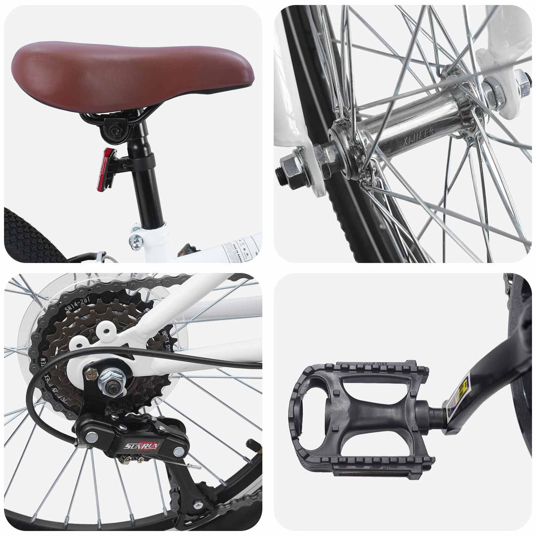 Mountainbike 24 tommer 6-Speed til 8-12 år Hvid