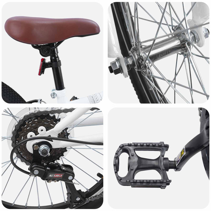 Mountainbike 24 tommer 6-Speed til 8-12 år Hvid