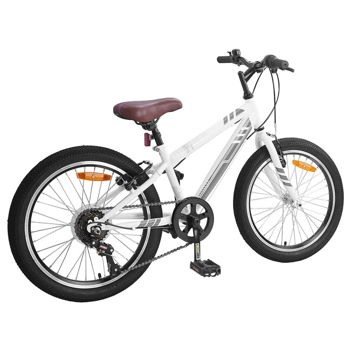 Mountainbike 24 tommer 6-hastighed til 8-12 år Hvid