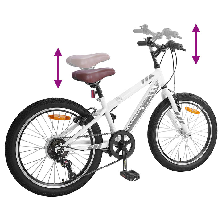 Mountainbike 24 tommer 6-Speed til 8-12 år Hvid
