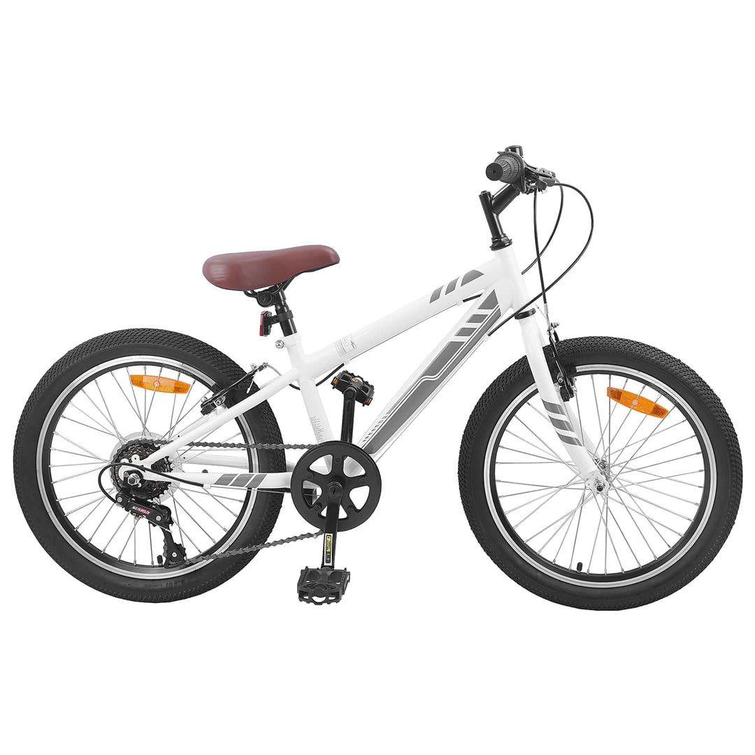 Mountainbike 24 tommer 6-hastighed til 8-12 år Hvid