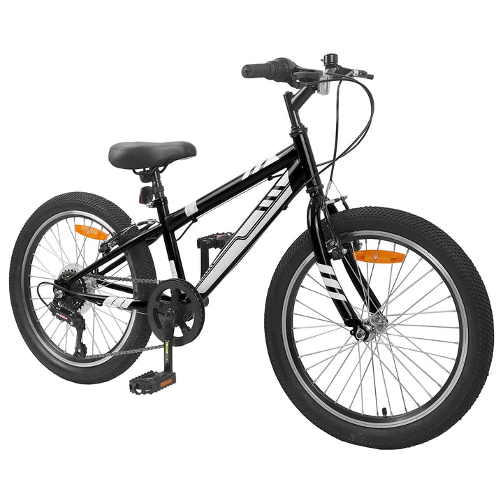 Mountainbike 20 tommer 6-hastighed til 5-8 år gamle Sort