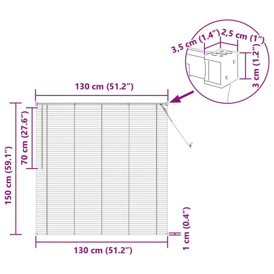 Persienner Sort 150 x 130 cm 25 mm PVC