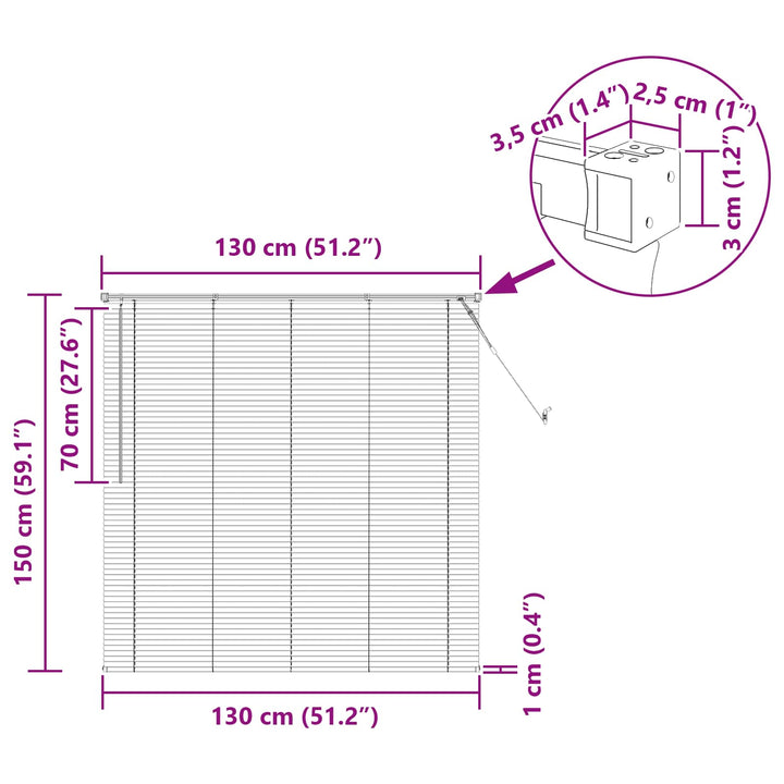 Persienner Sort 150 x 130 cm 25 mm PVC