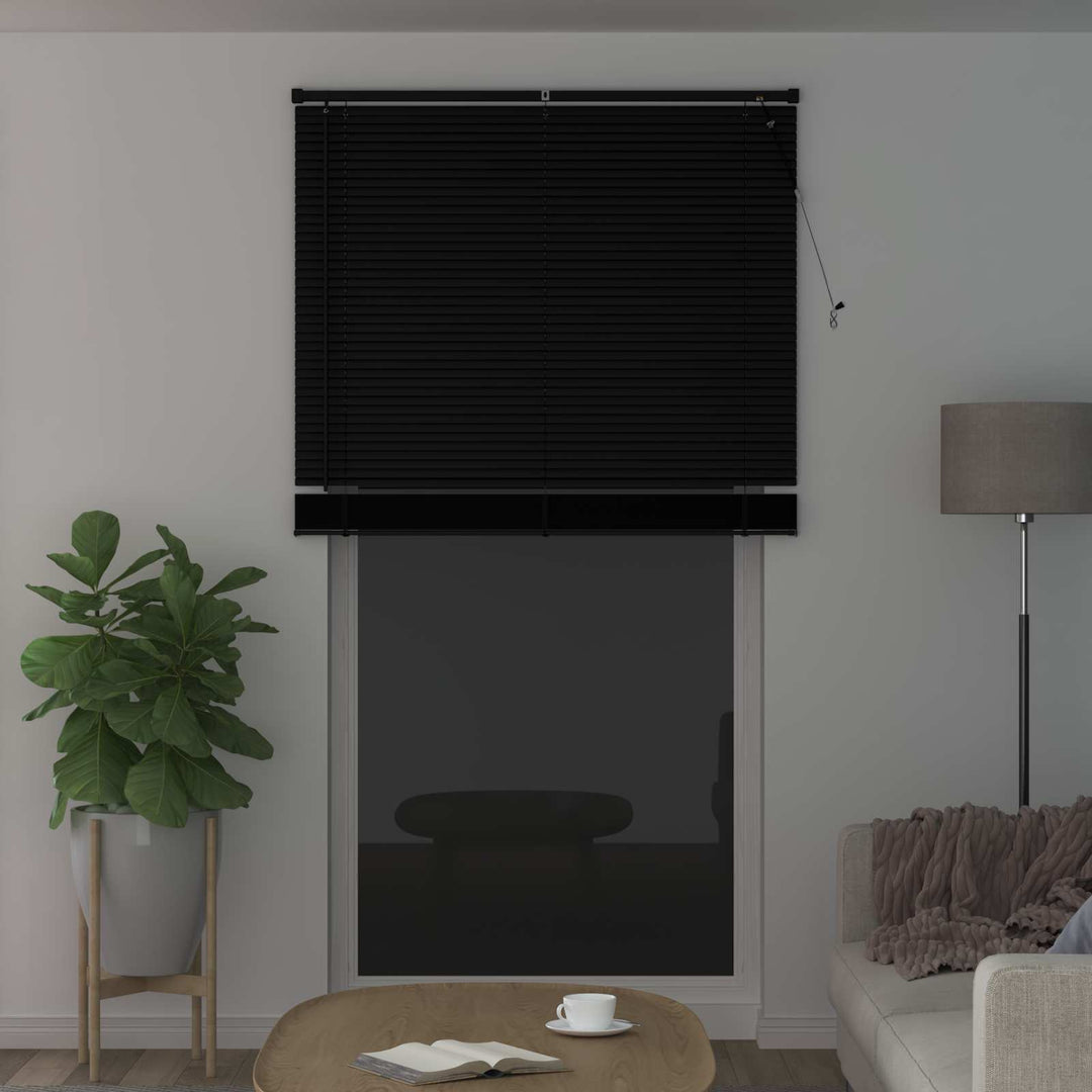 Persienner Sort 213 x 120 cm 25 mm PVC
