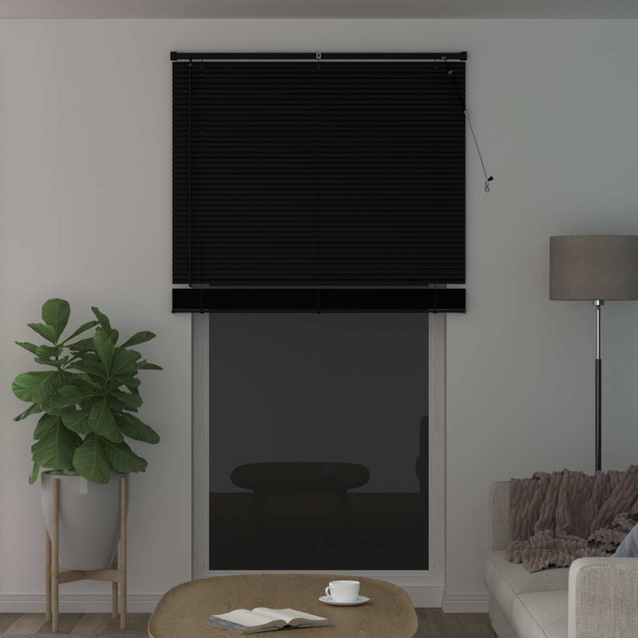 Persienner Sort 213 x 120 cm 25 mm PVC