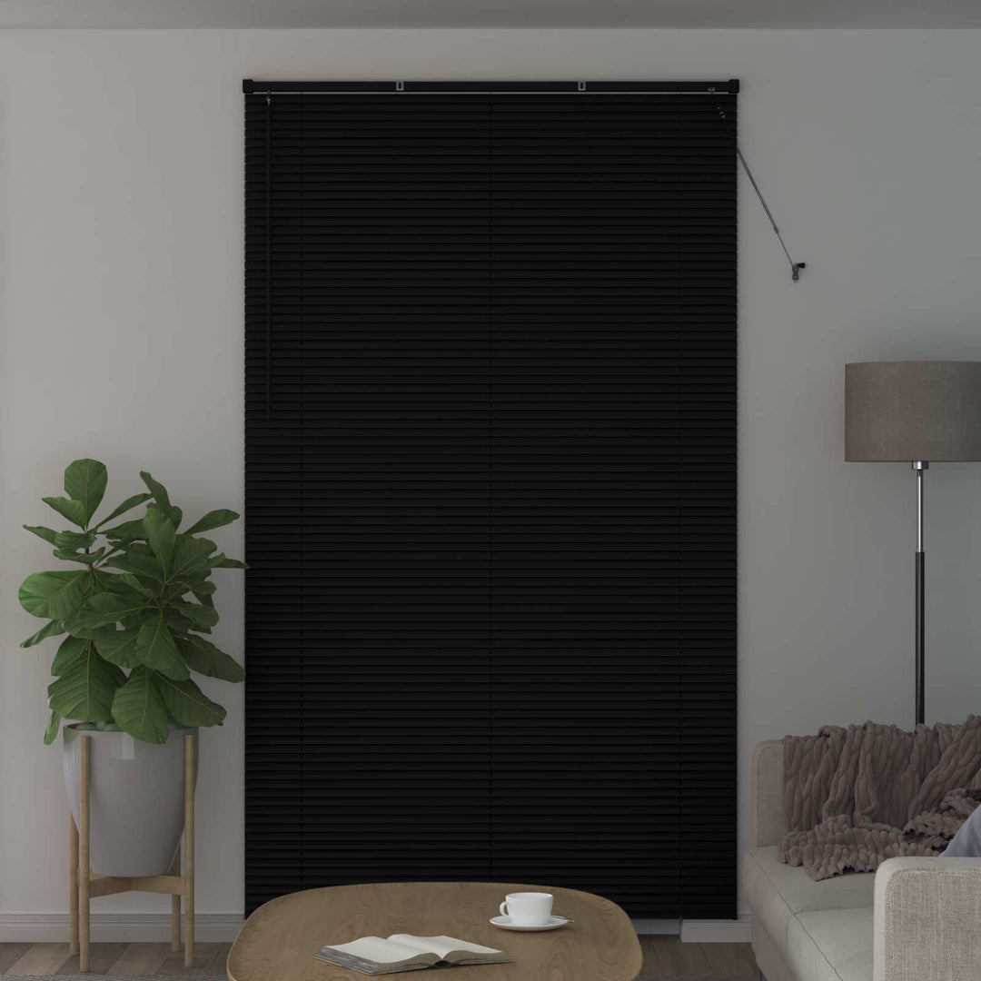 Persienner Sort 213 x 130 cm 25 mm PVC