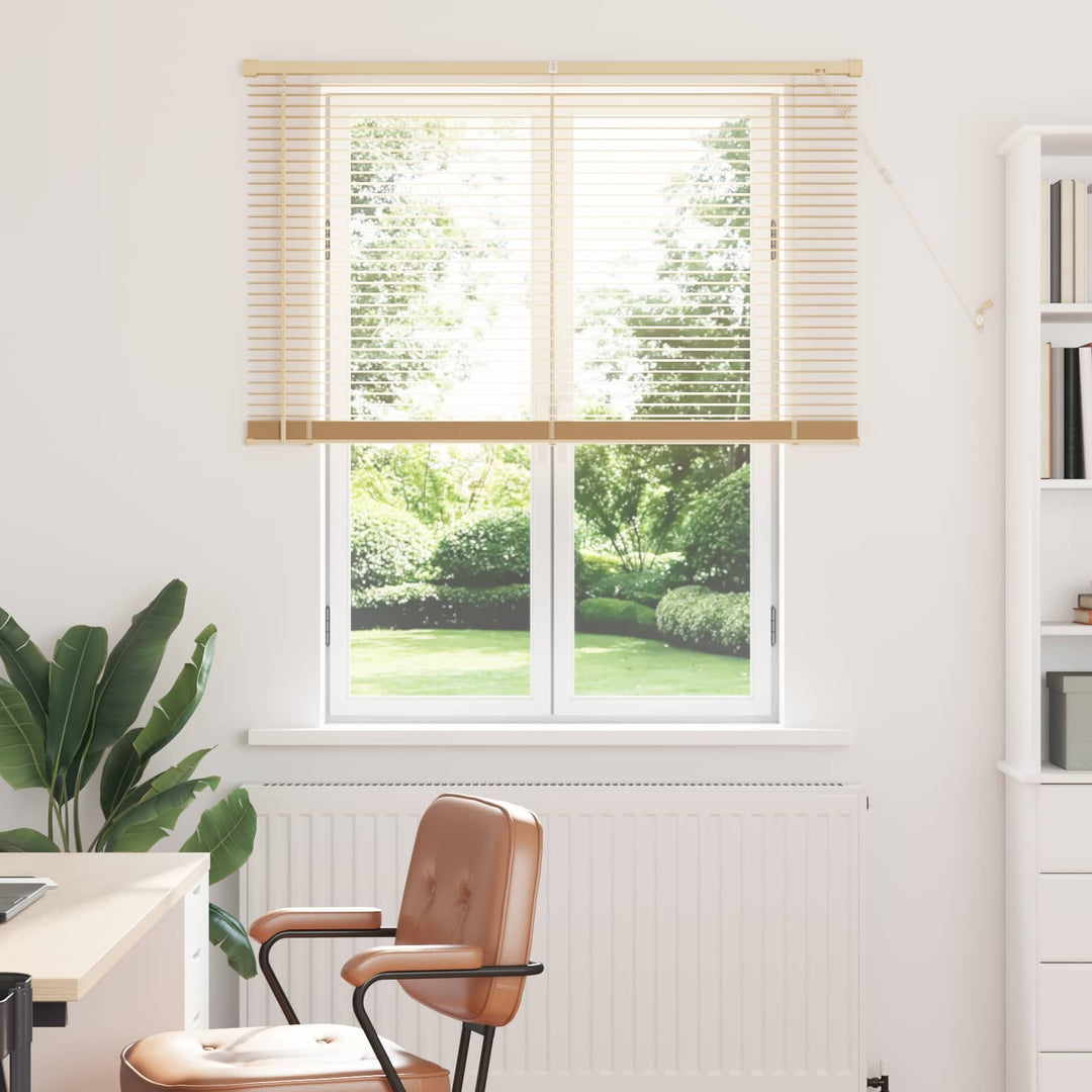 Persienner Lys Brun med Mønster 150 x 110 cm 25 mm PVC