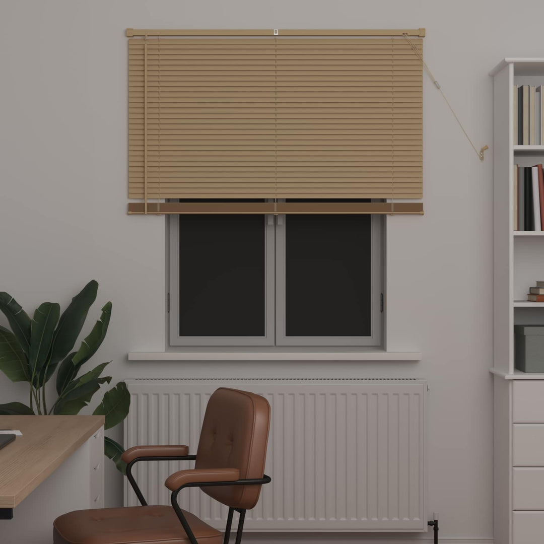 Persienner Lys Brun med Mønster 150 x 120 cm 25 mm PVC