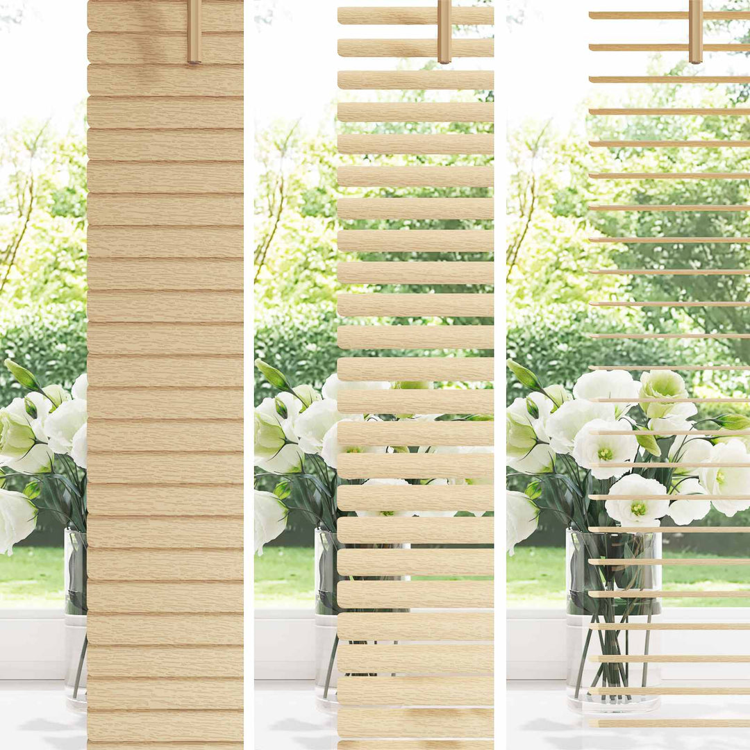 Persienner Lys Brun med Mønster 150 x 150 cm 25 mm PVC