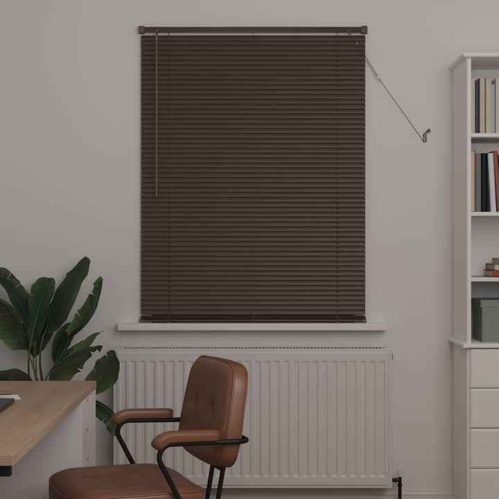 Persienner Mørk Brun med Mønster 150 x 100 cm 25 mm PVC