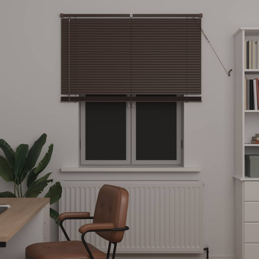 Persienner Mørk Brun med Mønster 150 x 110 cm 25 mm PVC