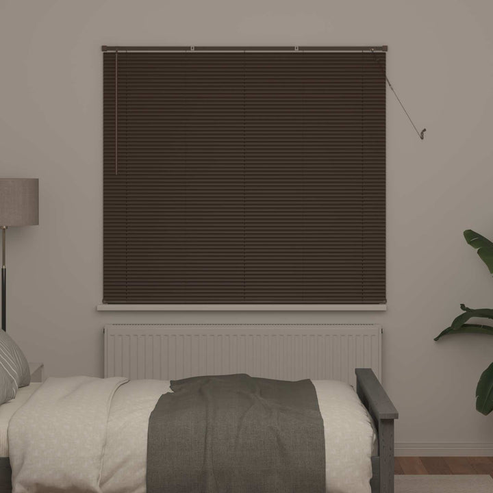 Persienner Mørk Brun med Mønster 150 x 130 cm 25 mm PVC