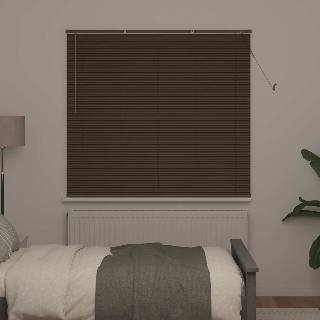 Persienner Mørk Brun med Mønster 150 x 140 cm 25 mm PVC