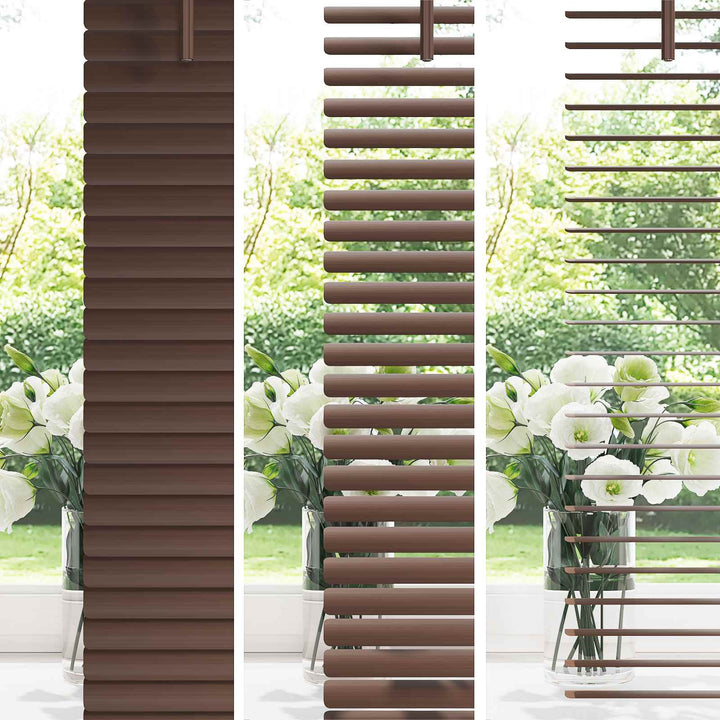Persienner Mørk Brun med Mønster 213 x 50 cm 25 mm PVC