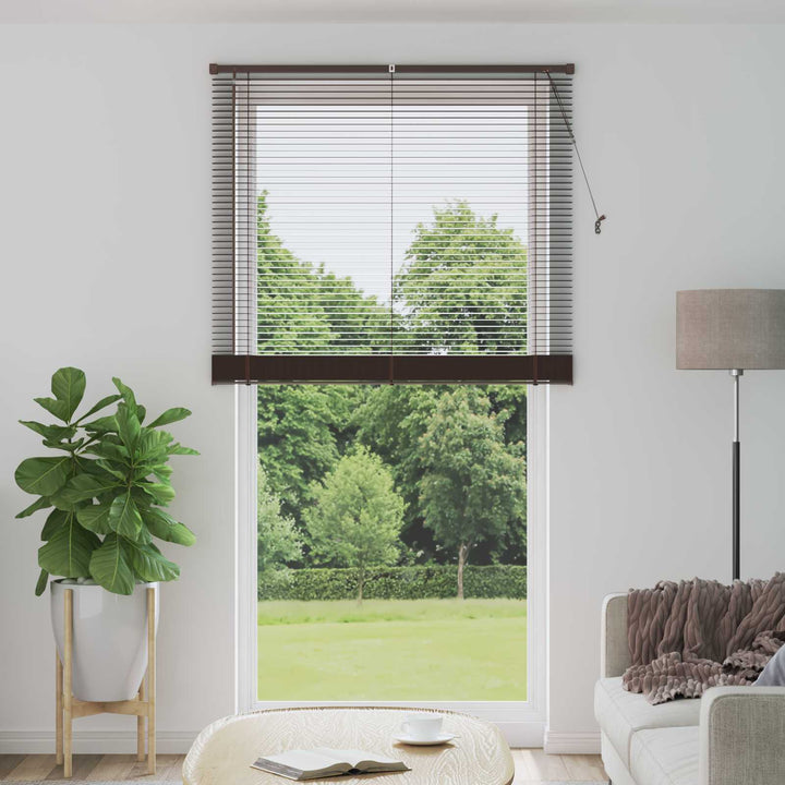 Persienner Mørk Brun med Mønster 213 x 110 cm 25 mm PVC