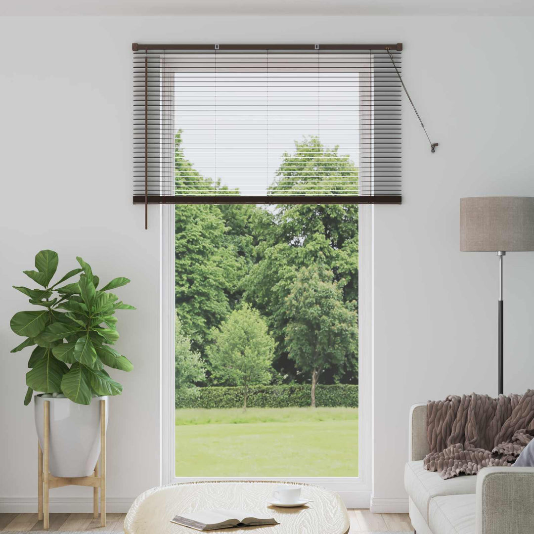 Persienner Mørk Brun med Mønster 213 x 140 cm 25 mm PVC