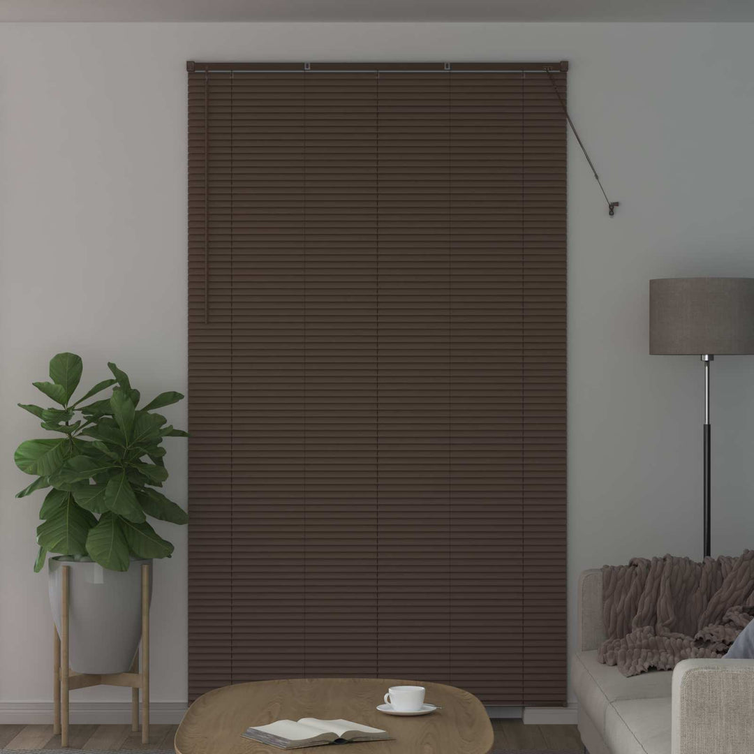 Persienner Mørk Brun med Mønster 213 x 140 cm 25 mm PVC