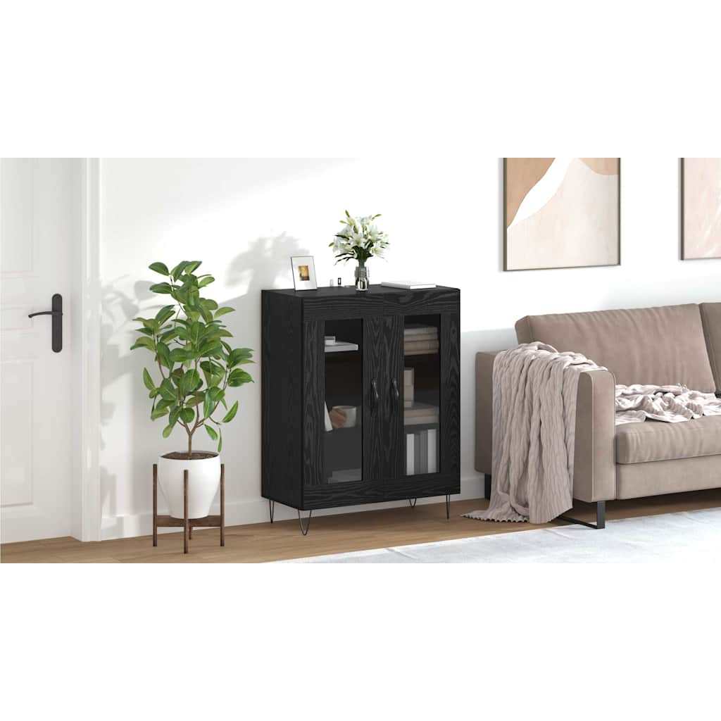Sideboard Sort eg 69,5 x 34 x 90 cm Konstrueret træ