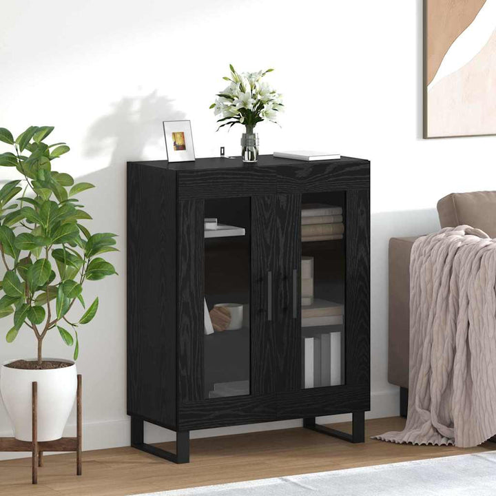 Sideboard Sort eg 69,5 x 34 x 90 cm Konstrueret træ