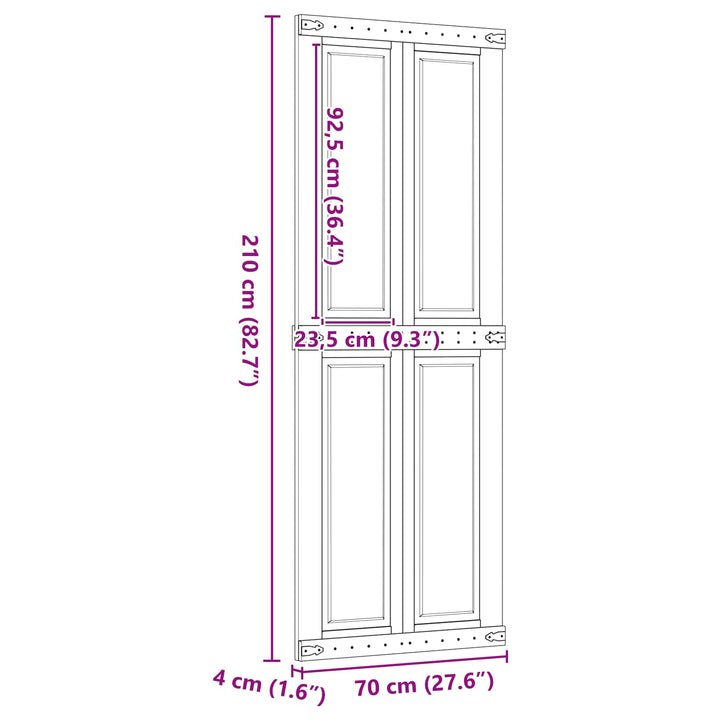 Ladedør Corona HonningBrun 70 x 210 cm Massivt fyrretræ