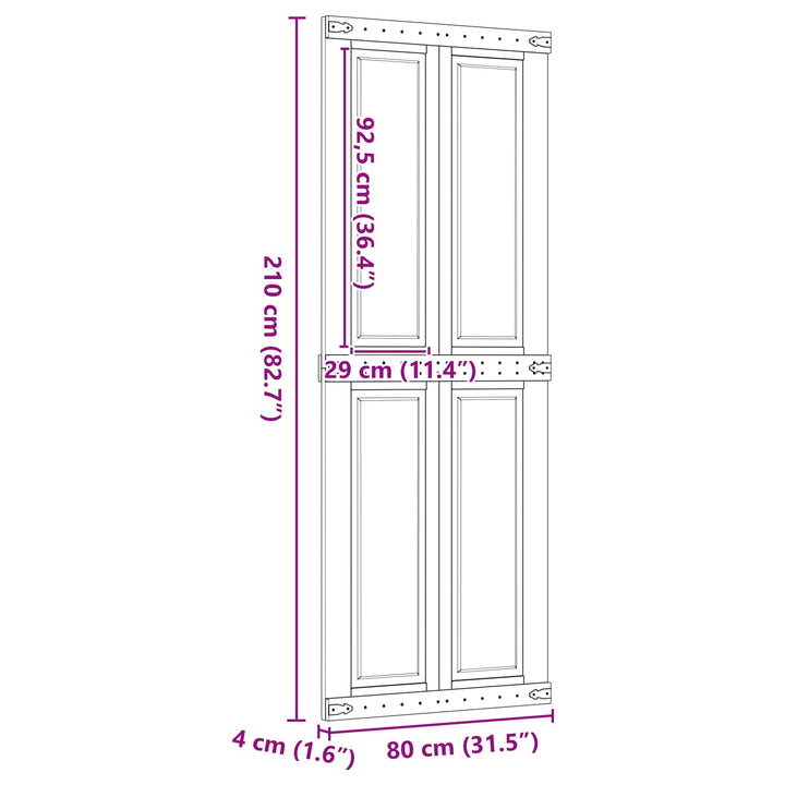 Ladedør Corona HonningBrun 80 x 210 cm Massivt fyrretræ