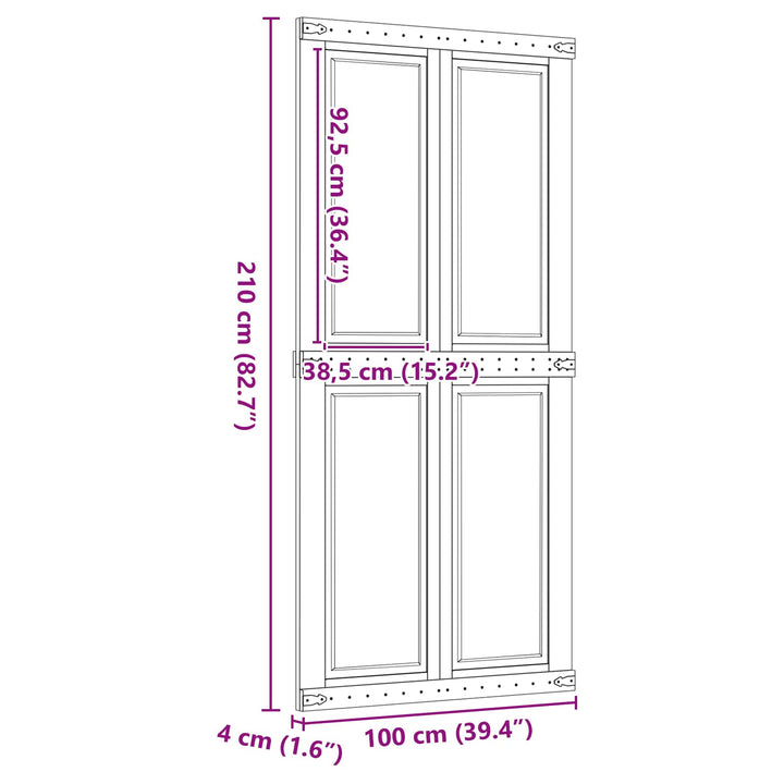 Ladedør Corona HonningBrun 100 x 210 cm Massivt fyrretræ