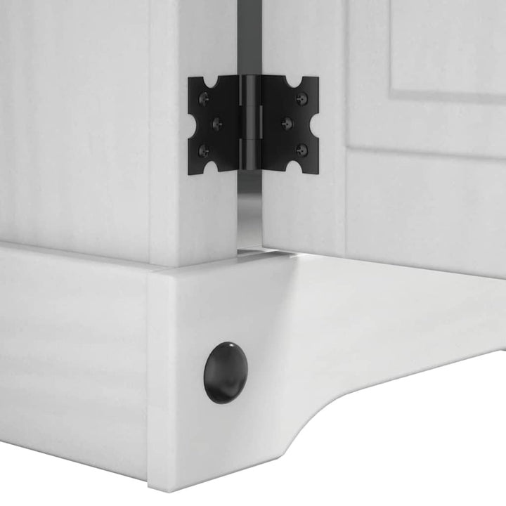 Sengebord Corona Hvid 35 x 32,5 x 58 cm Massiv fyrretræ
