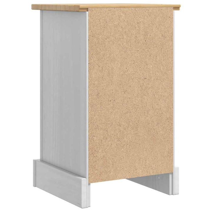 Sengebord Corona Hvid 35 x 32,5 x 58 cm Massiv fyrretræ