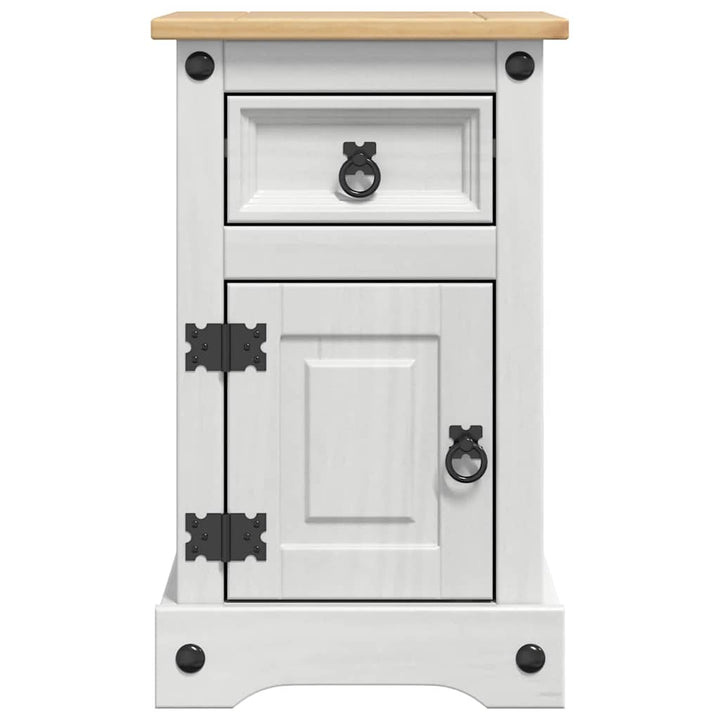 Sengebord Corona Hvid 35 x 32,5 x 58 cm Massiv fyrretræ