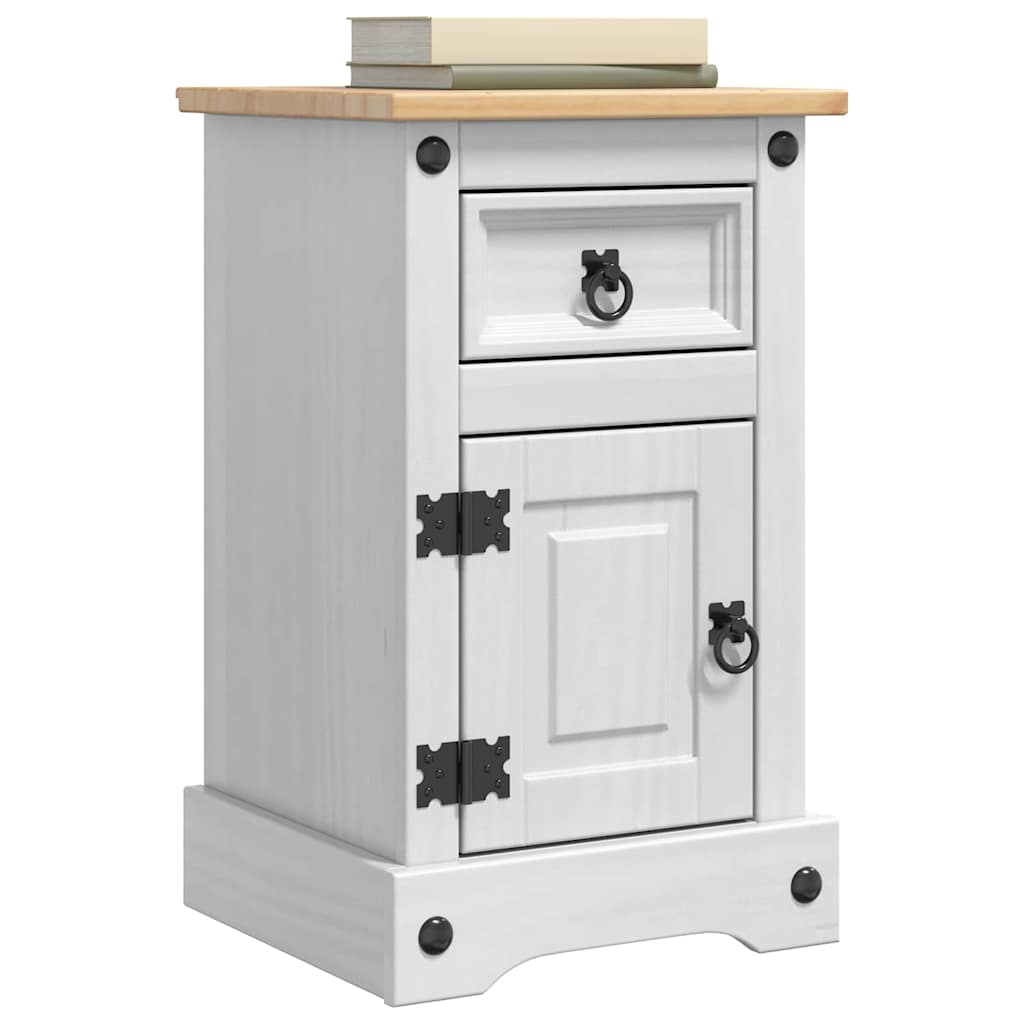 Sengebord Corona Hvid 35 x 32,5 x 58 cm Massiv fyrretræ